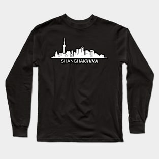 Shanghai City Skyline Long Sleeve T-Shirt